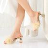 Fashion Women Anti-slip High Heels Sandals Elegant Peep Toe Sexy Women Shoes Fashion Slip-On Square Toe Comfortable Sandals heels women