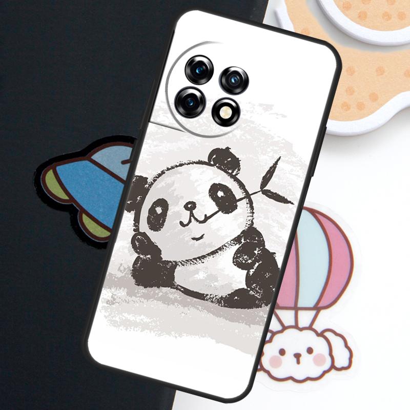 Cartoon Panda Case For OnePlus Nord 5 CE 3 4 Lite N20 N30 OnePlus 15 13 12 11 10 Pro 10T 12R 13R 15R Cover