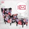 ARI PRINT Wing Chair with Footrest Scandinavian Family Meble Floral