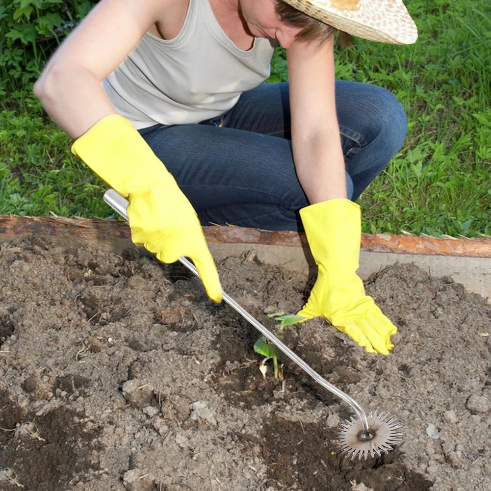 Solsikke Ugressgraver Verktøy Langt Skaft Lukerake Multifunksjonell Hagearbeid Håndlukeverktøy Manuelt for Hage Gård