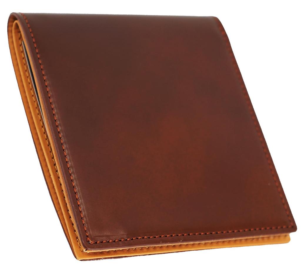Brown Cordovan Leather Wallet by Miyauchi Sangyo, Made in Japan. Genuine Horsehide Leather Wallet for Men and Women. Genuine Cowhide Leather. Bifold