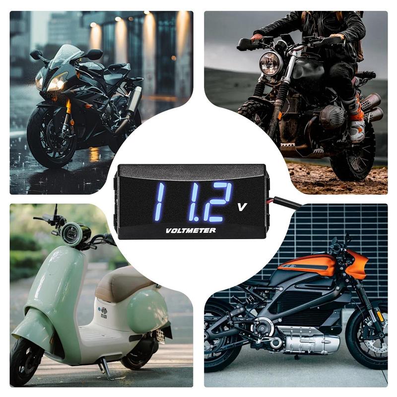 Automatic Volt Meter Multipurpose LED Display Voltmeter 12V Battery Meter Weather-Resistant Digital Voltmeter Gauge Voltage