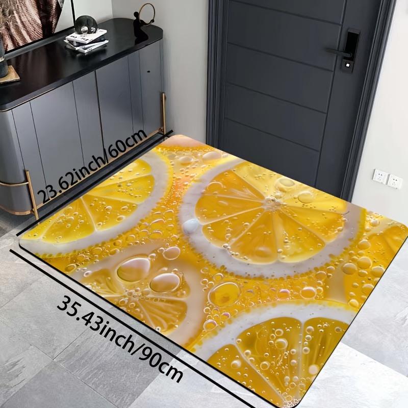1Pcs Anti Fatigue Kitchen Rugs,  Lemon Fresh  Print Waterproof Non-Slip Thick Cushioned Kitchen Mat Heavy Duty Comfort Standing Mat for Kitchen