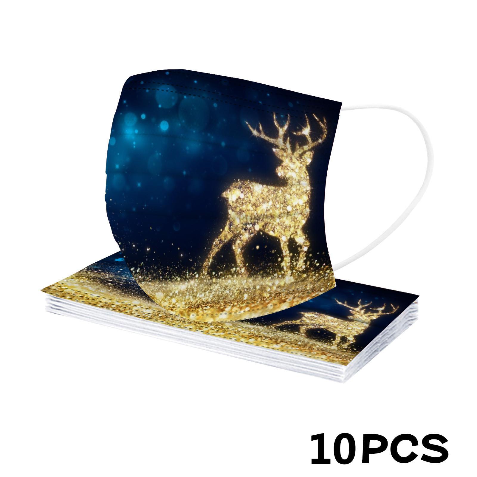 

10PCS Adult s Face-Mask Fashion Disposable High Quality 3Ply Earhook Christmas Non-Woven Mascarillas Anti-Dust Masken Masque синий