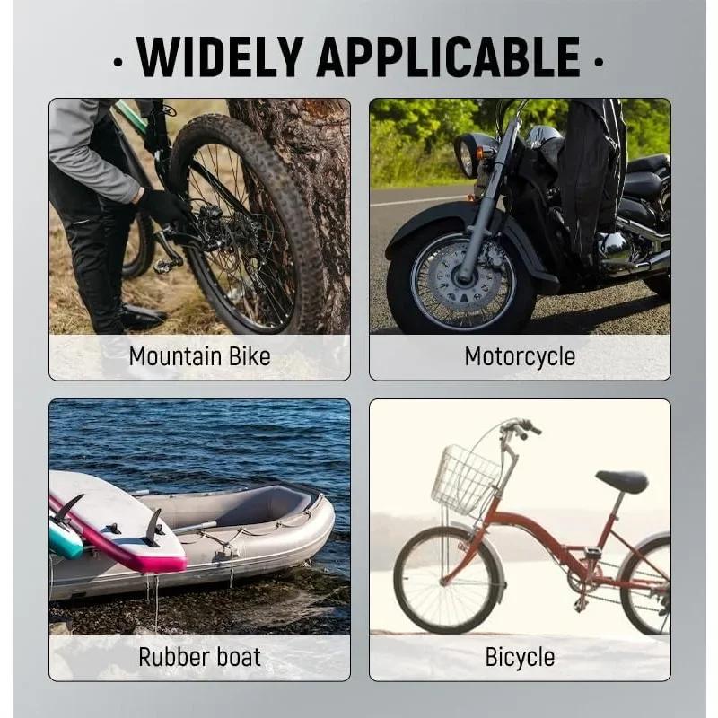 Portable Bicycle Flat Tire Repair Kit - Inner Tube Patching Tools, Tyre Levers & Rubber Repair Pads with Cold Patch Sealant