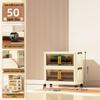 40-60cm Wide Transparent Foldable Double Door Floor Storage Cabinet with Multiple Layers