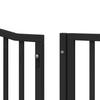 8 Piece Foldable Black Dog Gate 640 cm Poplar Wood
