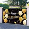 Blulu Retirement Party Decorations, Extra Large Fabric Retire Sign Banner Photo Booth Backdrop Background with Rope for Retirement Party Favor(70.8 X