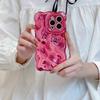Luxury Plating Wrinkle Wavy Curly Edge Phone Case For iPhone 15 12 13 14 ProMax 3D Unevenness Soft Camera Protection Cover Electroplated Bubble Wave