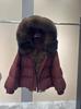 Winter increase natural real raccoon fur collar placket goose down jacket versatile high-end sense loose warm jacket women