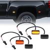 Gempro LED Dually Fender Side Marker Lights For 2015- Chevy Silverado GMC Sierra 2500 3500 Amber Red Dual Rear Wheel Bed Marker Lamps, Smoked Len