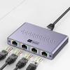 Multiple Device Ethernet Splitter 4 Port Gigabit Speed Networking Hub Aluminum Housing for Home Office Connection