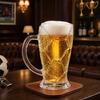 Soccer Beer Glass, 700ml Capacity Lead-Free Stein with Handle for Craft Beer, Sports Themed Beverage Cup for Party