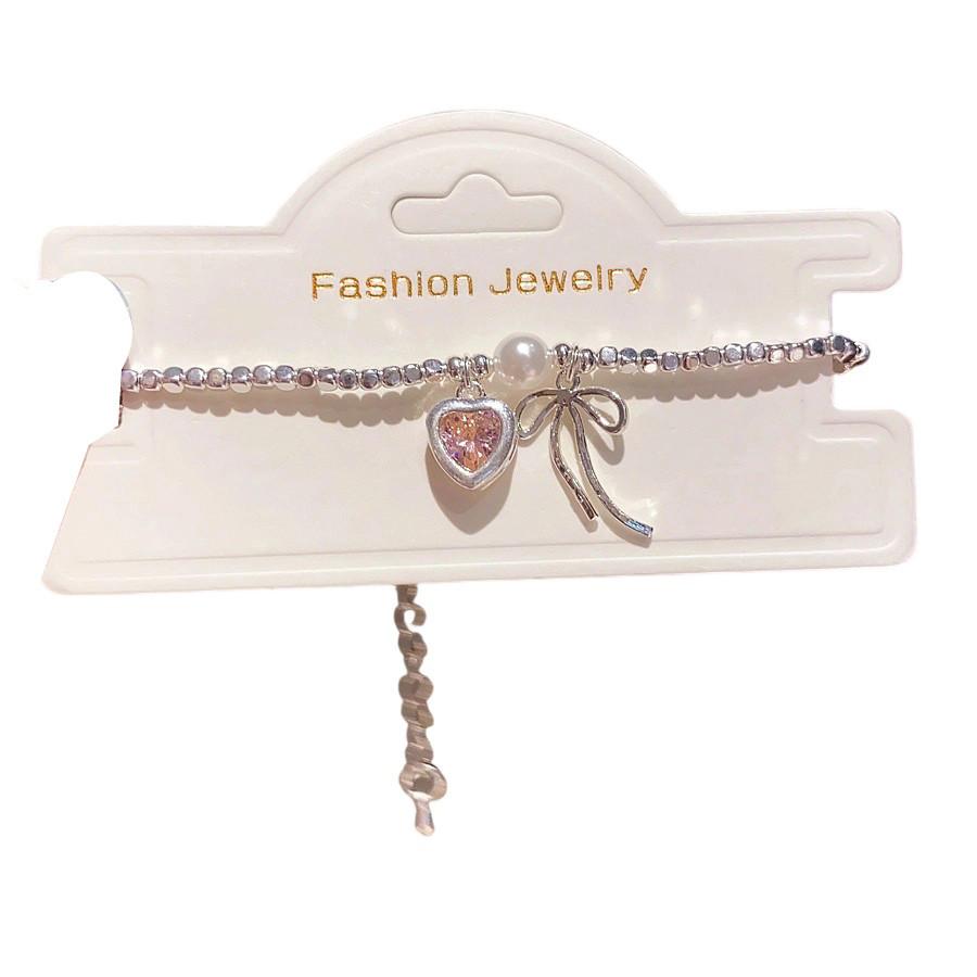 Elegant Zircon Butterfly Bow Silver Bracelet For Women Gift Occasion
