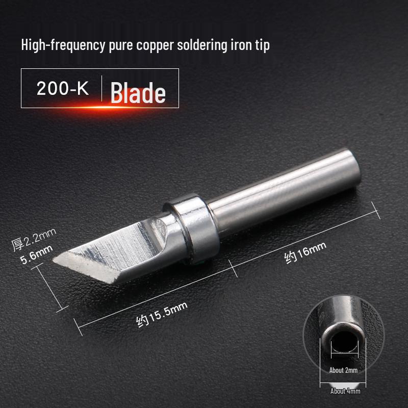 High-Frequency Purple Copper Electric Soldering Iron Tip 203H BY200 - Knife, Horse Hoof, and Round Shapes