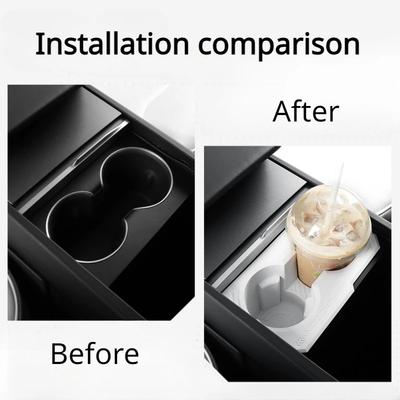 Rear Seat Water Cup Support Central Control Cup Holder for Tesla Model Y LAUNCH 2025/Model 3+ Highland Limiter Drink Coaster Pad