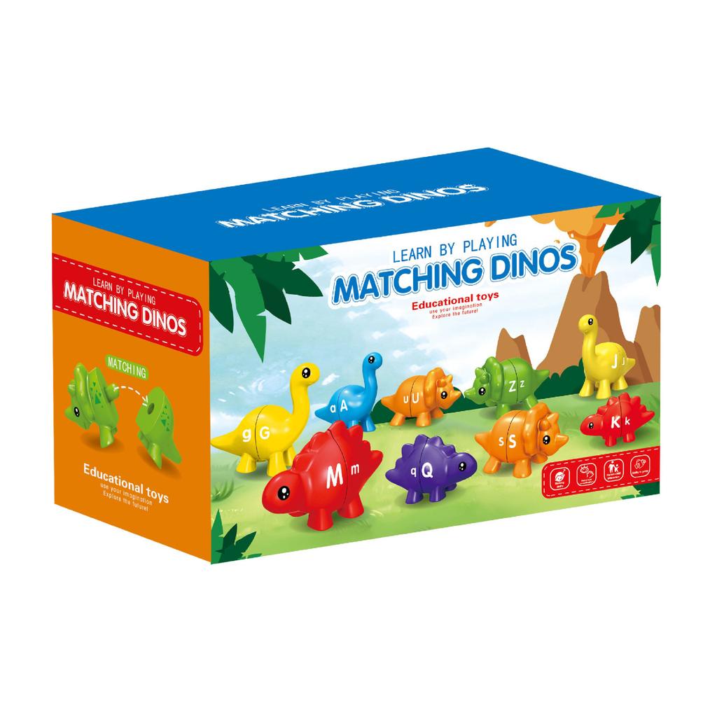 Dinosaur Number Letter Cognitive Matching Toy Montessori Preschool Color Graphic Enlightenment Puzzle Building Blocks