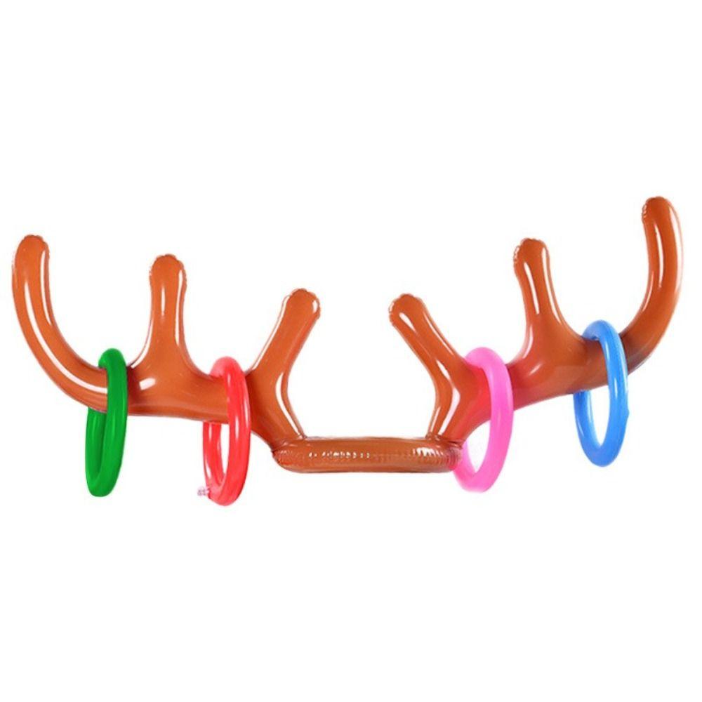 Festival Reindeer Ring Toss Inflated Toys Ferrule Game Inflatable Antler Hat Christmas Headband