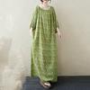 Short Sleeve Plus Size Cotton Vintage Dot Floral New In Dresses for Women Casual Loose Maxi Long Summer Dress