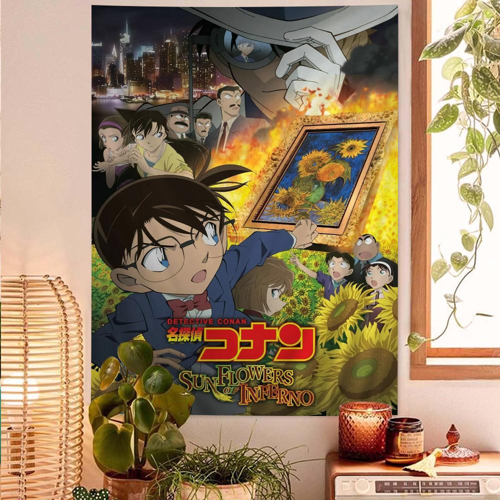 Detective Conan Japanese Printed Large Wall Tapestry Hanging Tarot Hippie Wall Rugs Dorm Art Home Decor