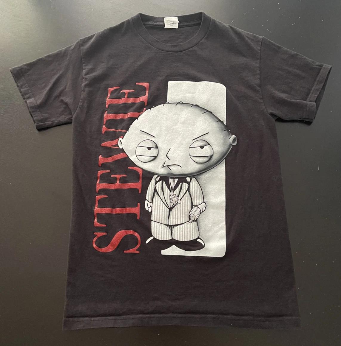 Vintage Y2K Stewie Griffin Family Guy / Scarface Parody 100% Cotton T-shirt Mens Tees Top, Black, Size: S S