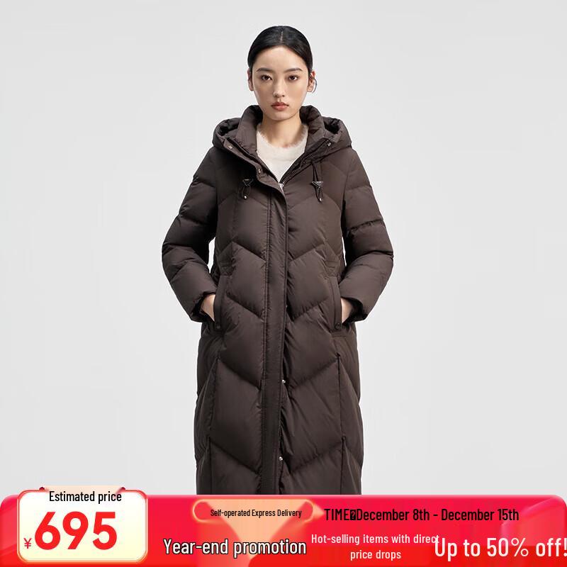 Qianrengang Women's Long Hooded Down Puffer Coat (Liu Tao Style) Y309187Y