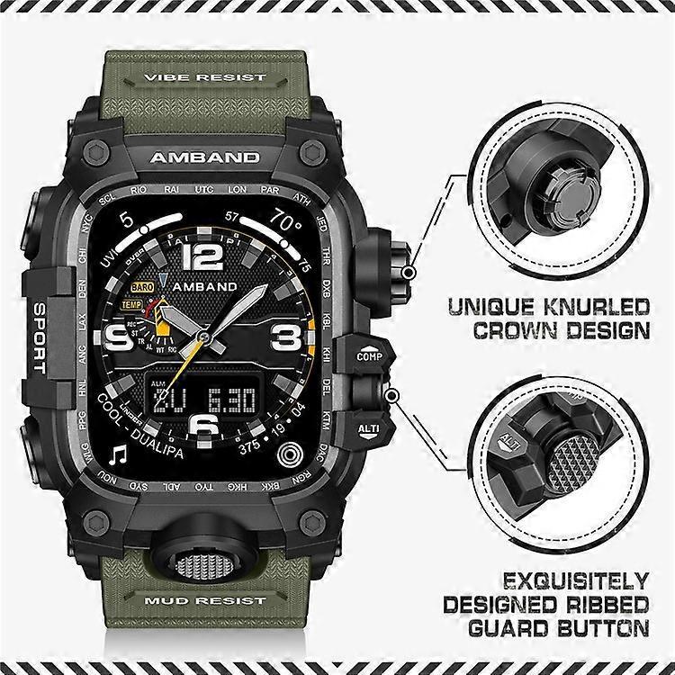 AMBAND Apple Watch Ultra 49mm Uyumlu Darbeye Dayanıklı Entegre Kılıflı TPU Saat Kayışı