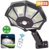 Outdoor Solar Flood Light 168LED Motion Sensor IP65 Waterproof Octagonal Design Dusk to Dawn 360° Adjustable Parking Lot Lights