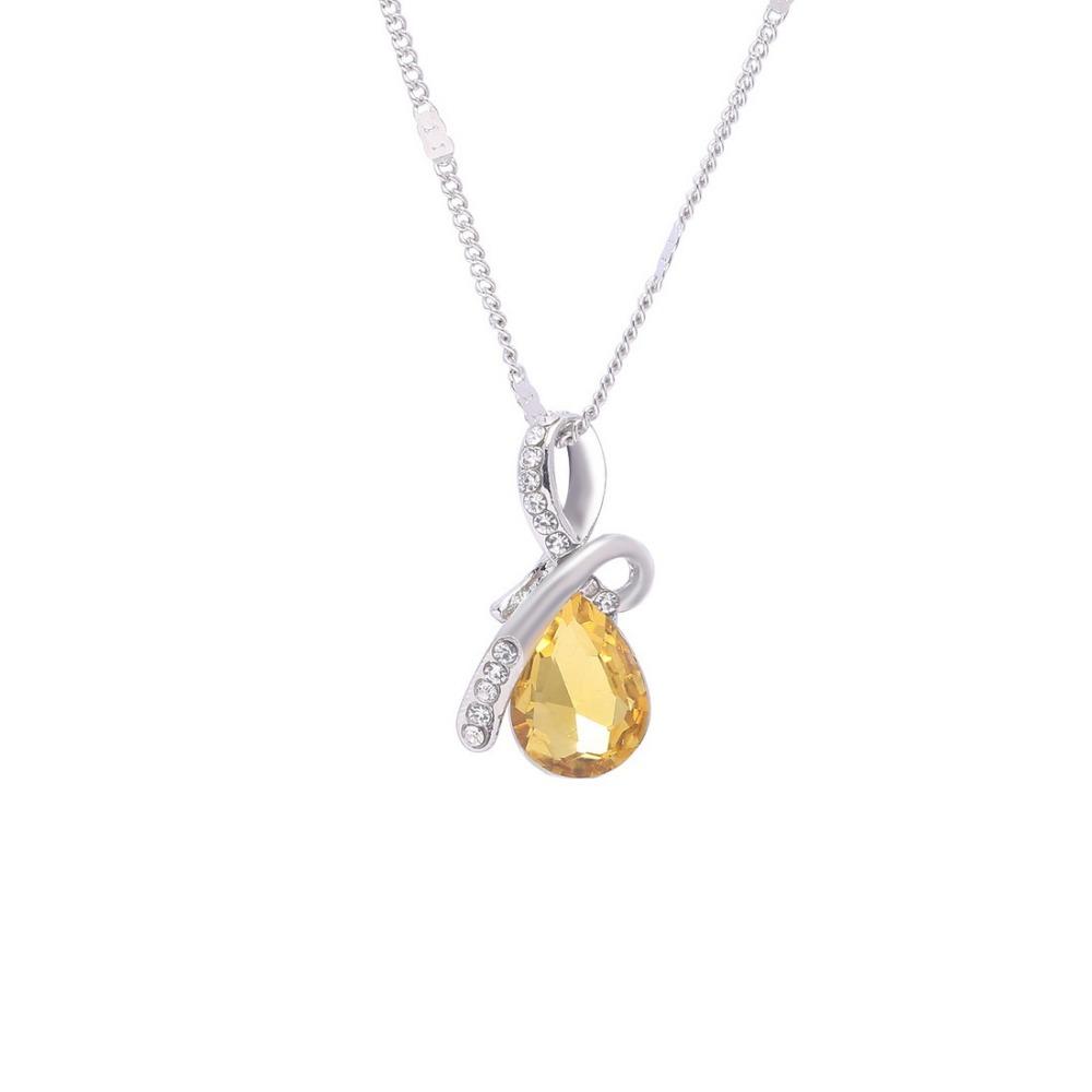 Silver Plated Angel Tear Necklace Elegant Collarbone Chain for Women Fashion Jewelry Gift