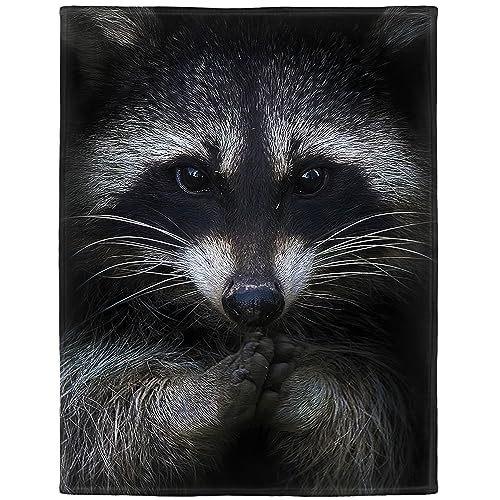 Raccoon Print Flannel Blanket Sofa Bedroom Decorative Blanket Portable Lunch Break Blanket Source