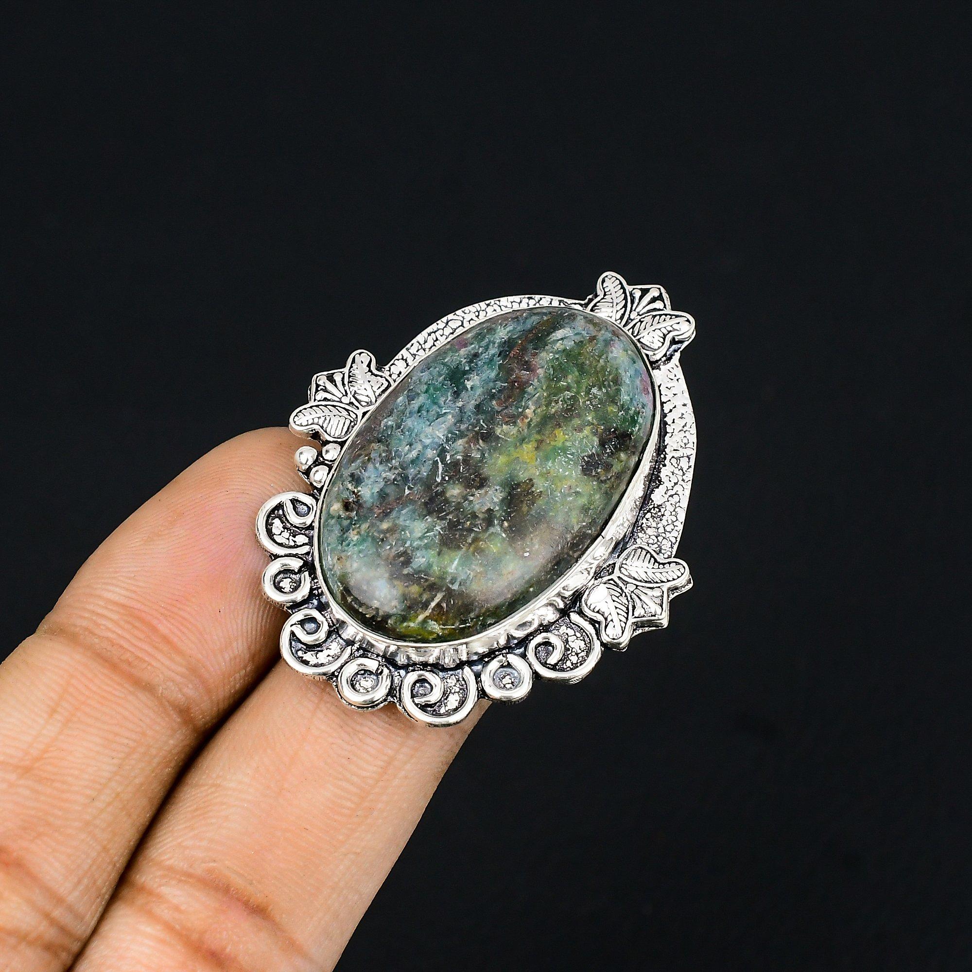 Daughters Day Deal 925 Silver Ruby In Blue Kyanite Stone New Ring Jewelry US 7.5 7.5