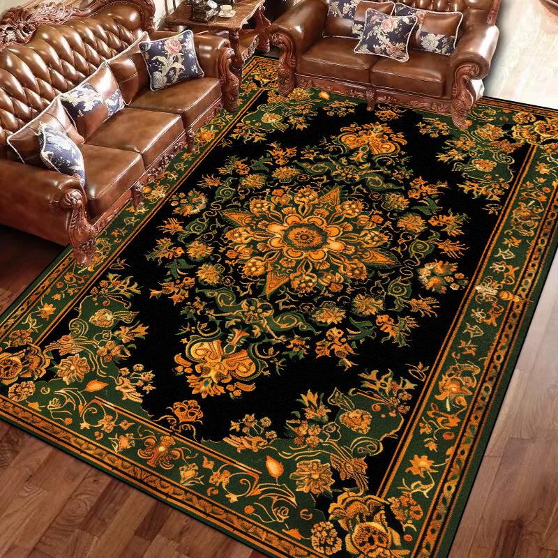 Vintage Persian Carpet Large Area Rug Non Slip Washable for Living Room Bedroom Decoration Floor Mat