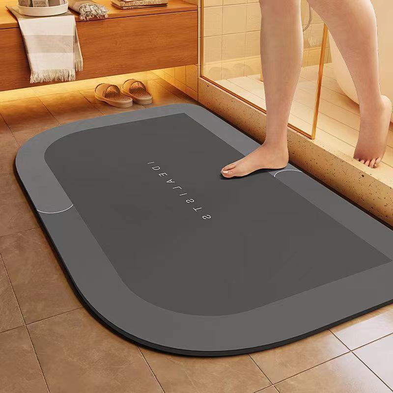 Diatomaceous Earth Bath Mat Super Absorbent Non Slip Fast Drying Soft Floor Mat for Bathroom Shower Laundry Bedroom Kitchen RV