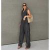 Fashion Wind Fashion New V-neck Sleeveless Waistcoat Vest Cargo Pants Two-piece Set Vest and Pants Set