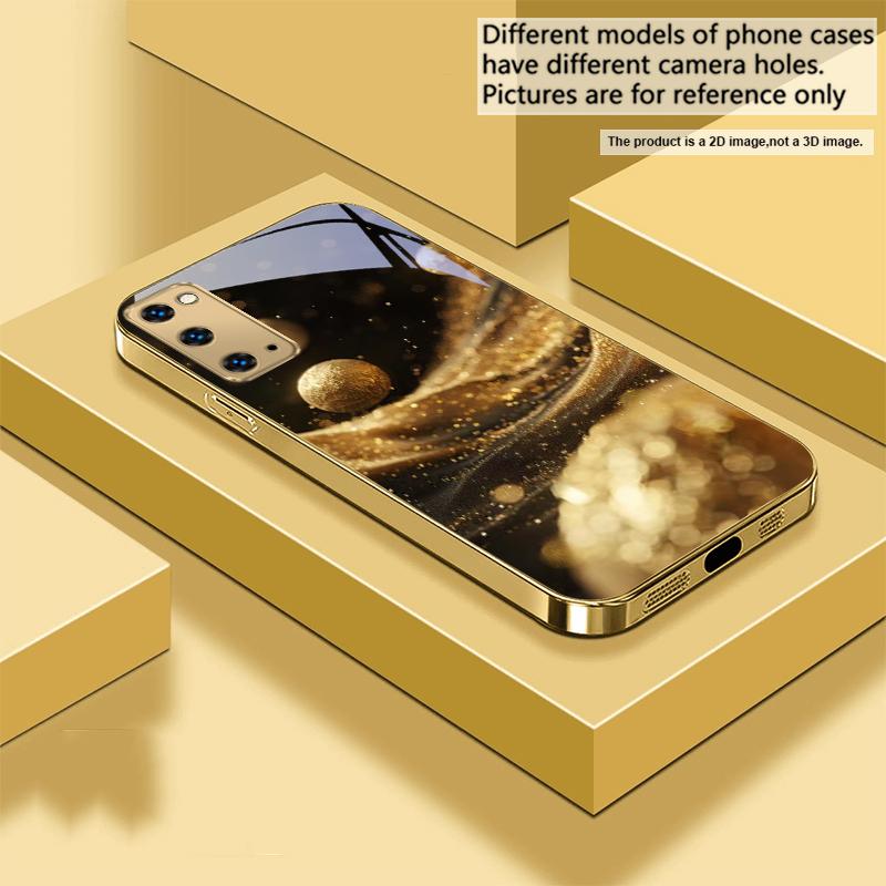 Goldenes Universum Modell für Samsung Galaxy S20 FE S21 S22 S23 Plus S24 Ultra 25Ultra S21+ S9+ S22Plus Goldene Glas Handyhülle