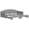 Pull Out Daybed Light Grey 90x190 cm Fabric