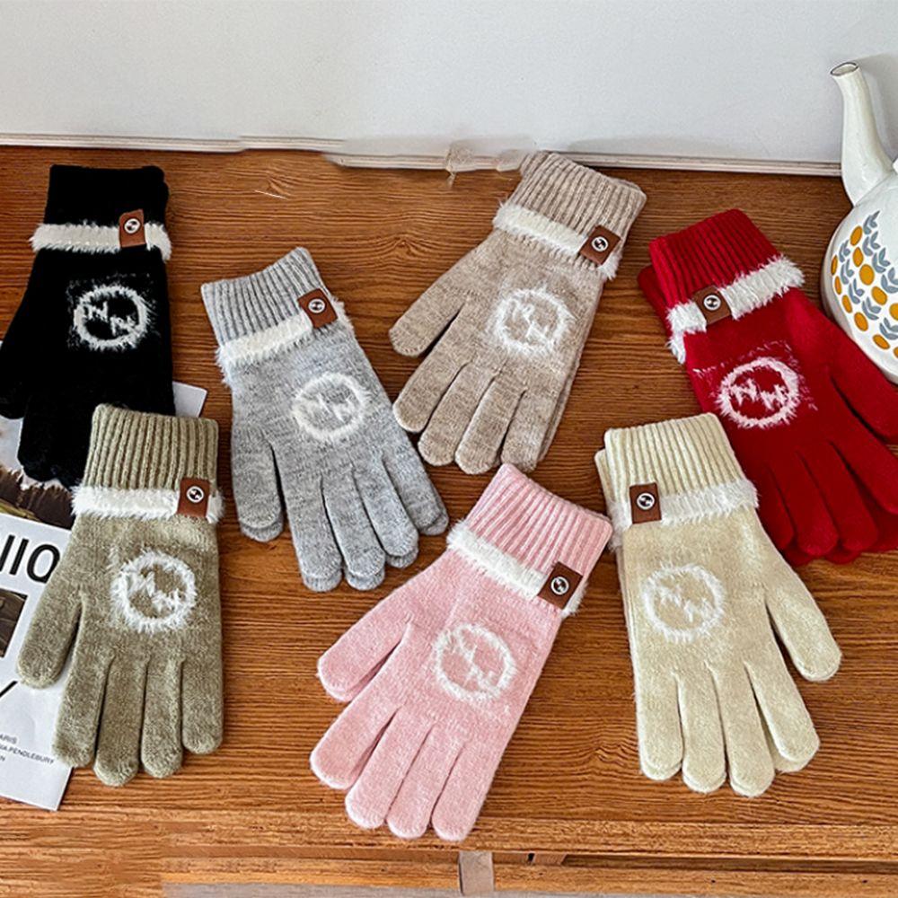 

Korean Version Fingertip Gloves Knitted Wool Women s Gloves Cycling Style 2