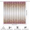 Luxury Bathroom Shower Curtain Set With Gold Sparkle And Pink Glitter: Dripping Waterfall Design For Home Decor Modern Bath Acce