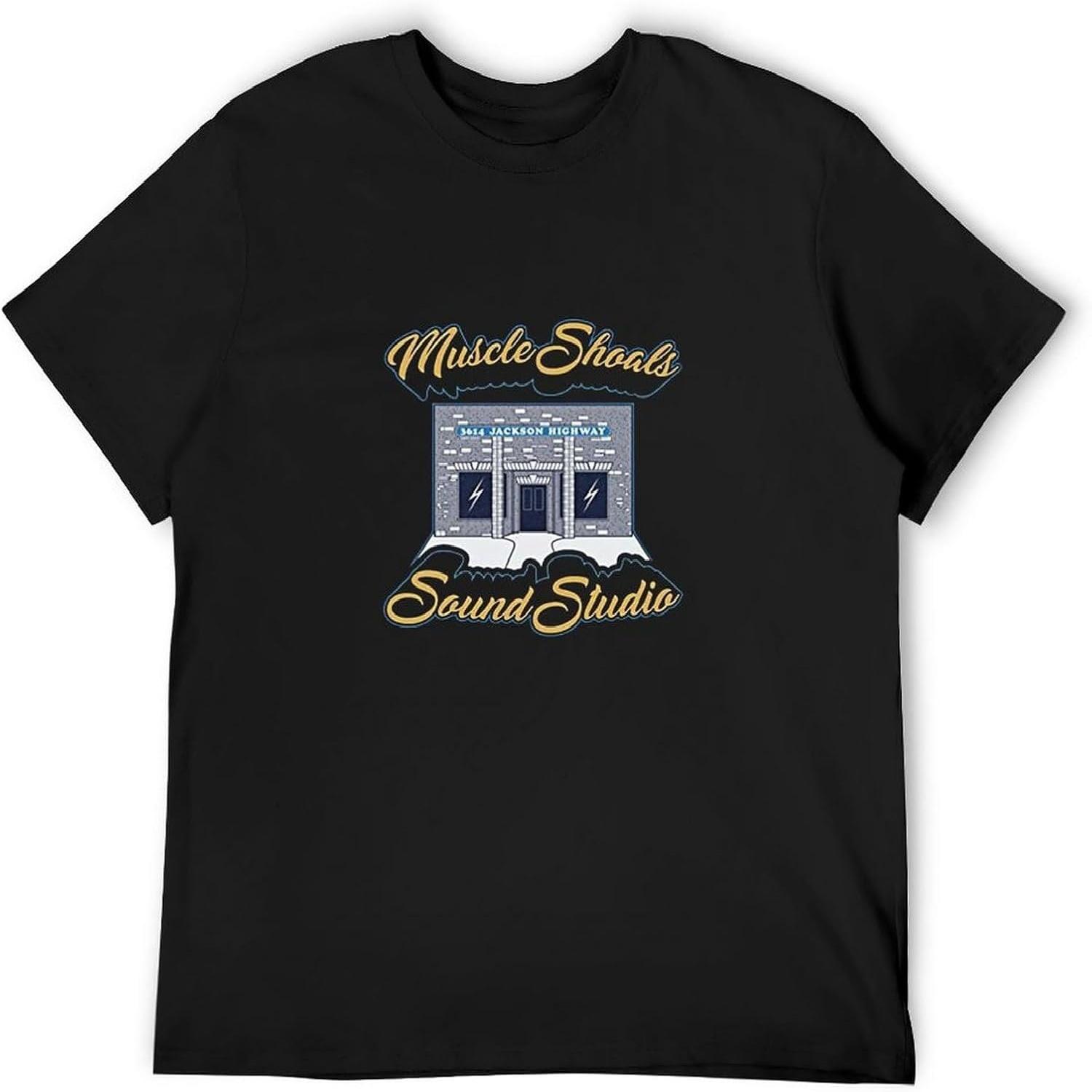 

yingna Muscle Shoals Sound Studio 3614 Jackson Highway Record O-Neck 100% Cotton Short Sleeve Unisex T-Shirt XXXXXL чорний