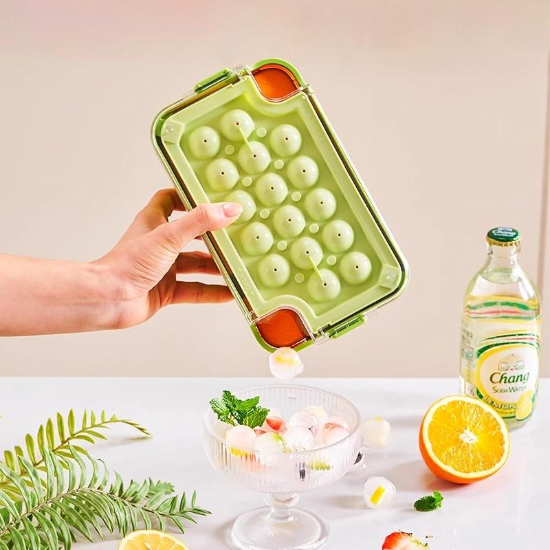 GIANXI Circular Ice Shape Plastics Ice Mould For Kitchen Summer Household Refrigerator Ice Cube Tray Portable 16 Grids Ice Box