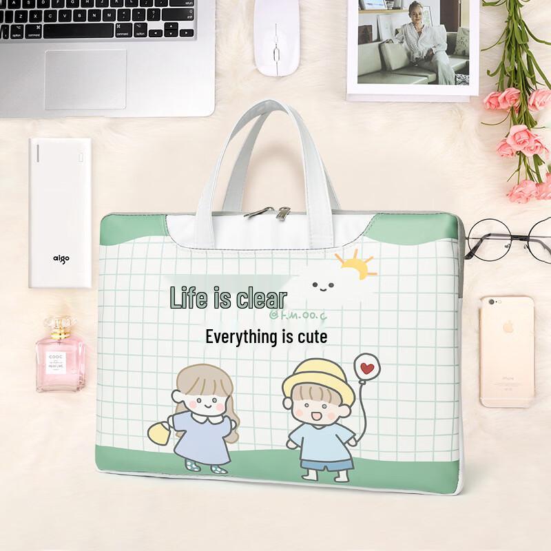MDNG Cute Cartoon Print Laptop Shoulder Bag