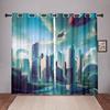 Future City Technology ArchitectureBlackout Window Panel Curtain Children Living Room Room Bedroom Bathroom Kicthen Door Cupboard Home Hook