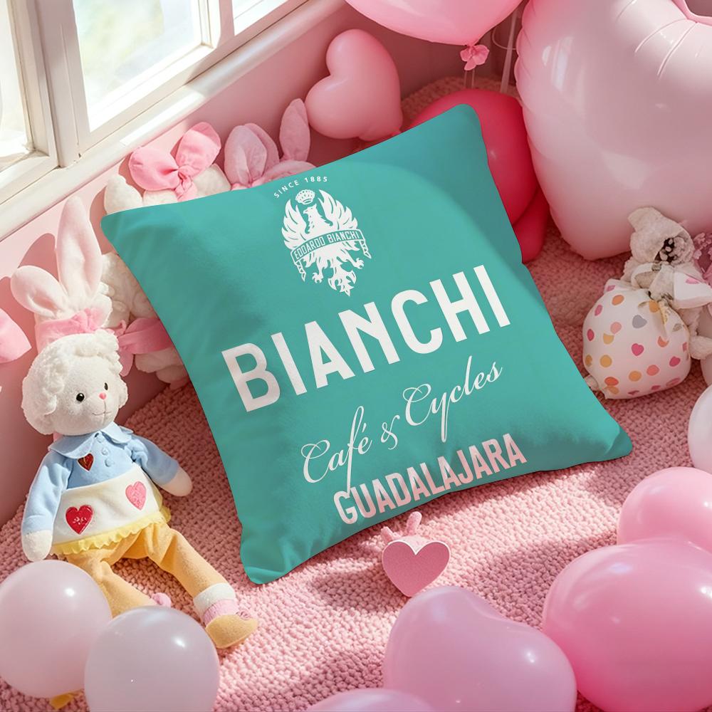 B-Bianchi Logo Luxury Cushion Cover Pattern Printed Pillowcase For Living Room Sofa Cushion Cover & Bedroom Decor