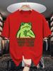 Unisex Crew Neck Tee Funny Frog Quote Graphic Print Soft Cotton Loose Breathable Short Sleeve Summer Casual Street Wear Tee Tops