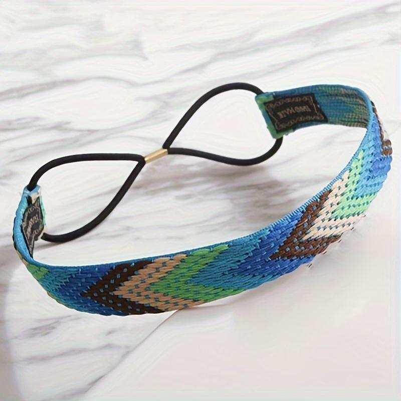 

Vintage Colorful Arrow Stripe Pattern Decor Headband Elastic Braided Headband Boho Hair Accessories for Women Girls