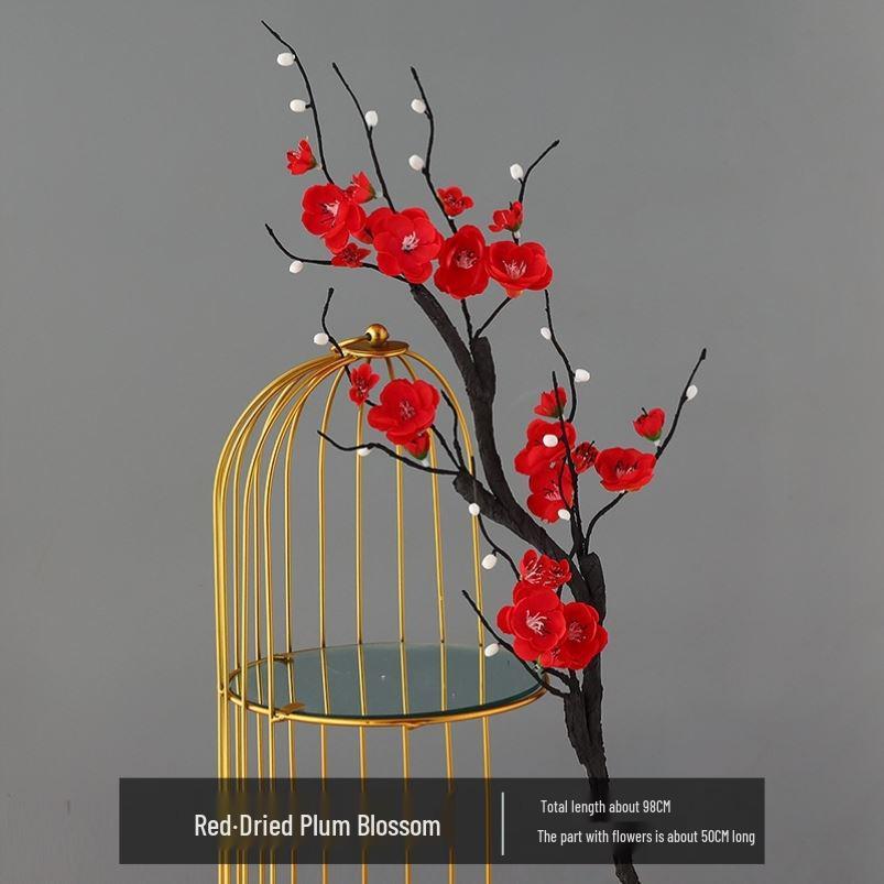 Artificial Plum & Peach Blossom Bonsai: Winter Sweet Flower Decor for Living Room or Study