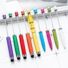 6PCS 2-in-1 Beadable Ballpoint Pen with Stylus Cap Business Signing Pen Quick Drying Write Smoothly for Office School