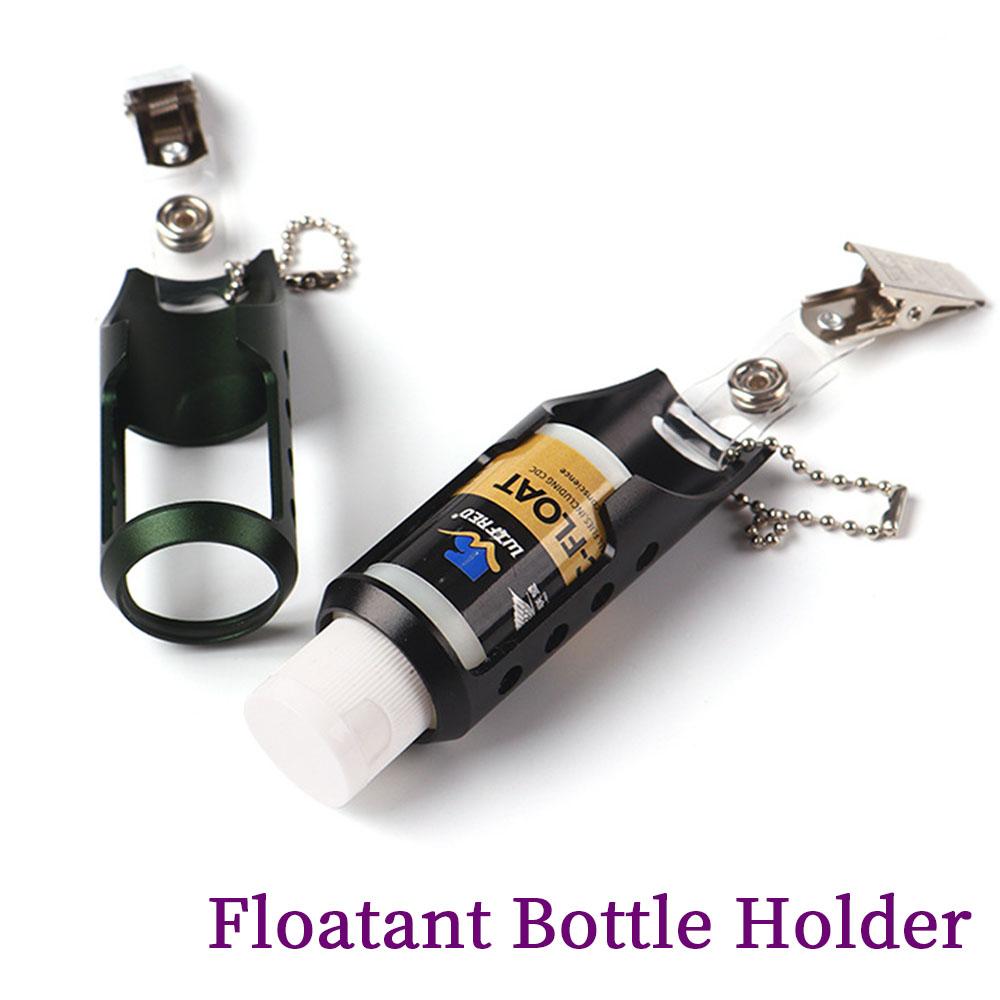 Fly Fishing Floatant Bottle Holder, Aluminum Alloy Lightweight Clip-On/Hang-On Tool Holder for Vest Backpack, for D-Rings & Loops