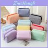 Embroidered Striped Wash Bag With Large Capacity For Daily Travel And Storage