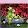 Adorable Resin Frog Figurine With Garden Micro Landscape For Wedding Gift And Collectors Item